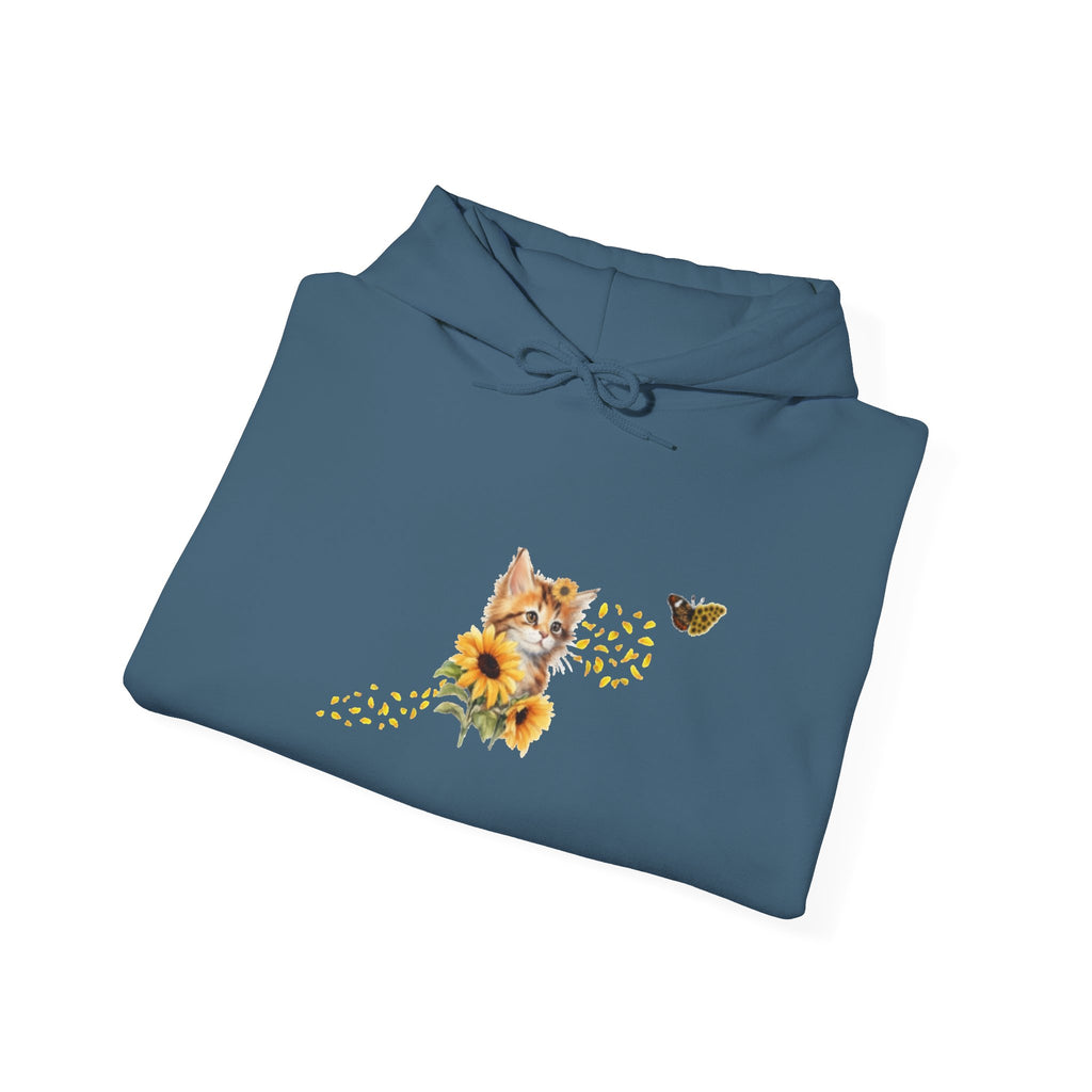 Sunflower Kitten Hoodie | Cute Cat, Sunflower Sleeve Design