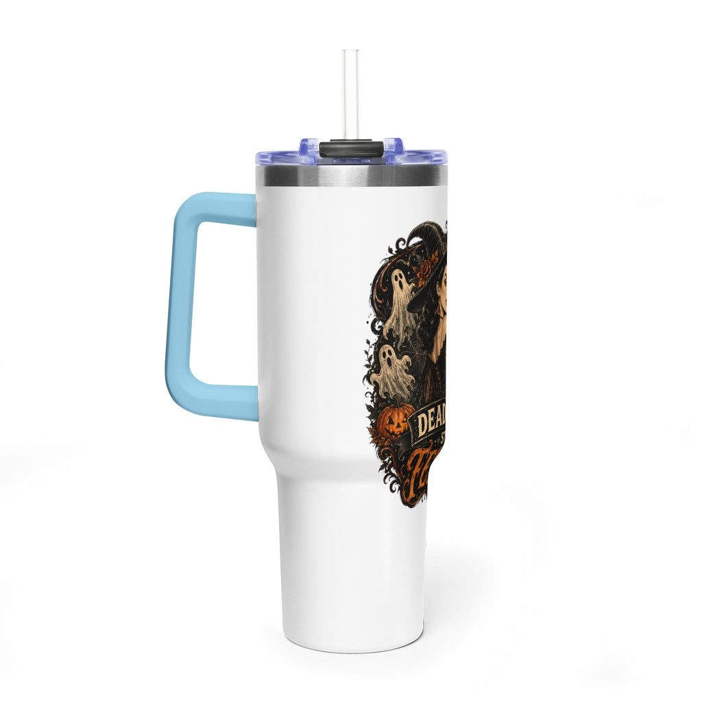 40oz Halloween Tumbler — "Dead Tired, Still Festive" Thermal Cup