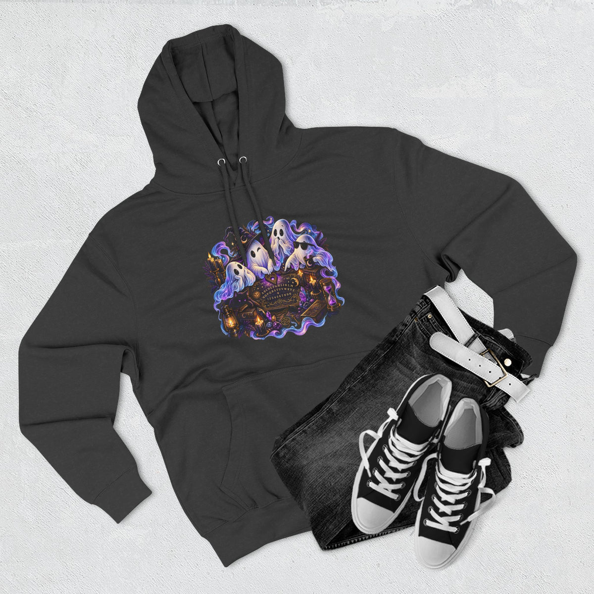 Funny Ghosts with Spirit Board Hoodie — Halloween Ghosts & Haunted Night Pullover