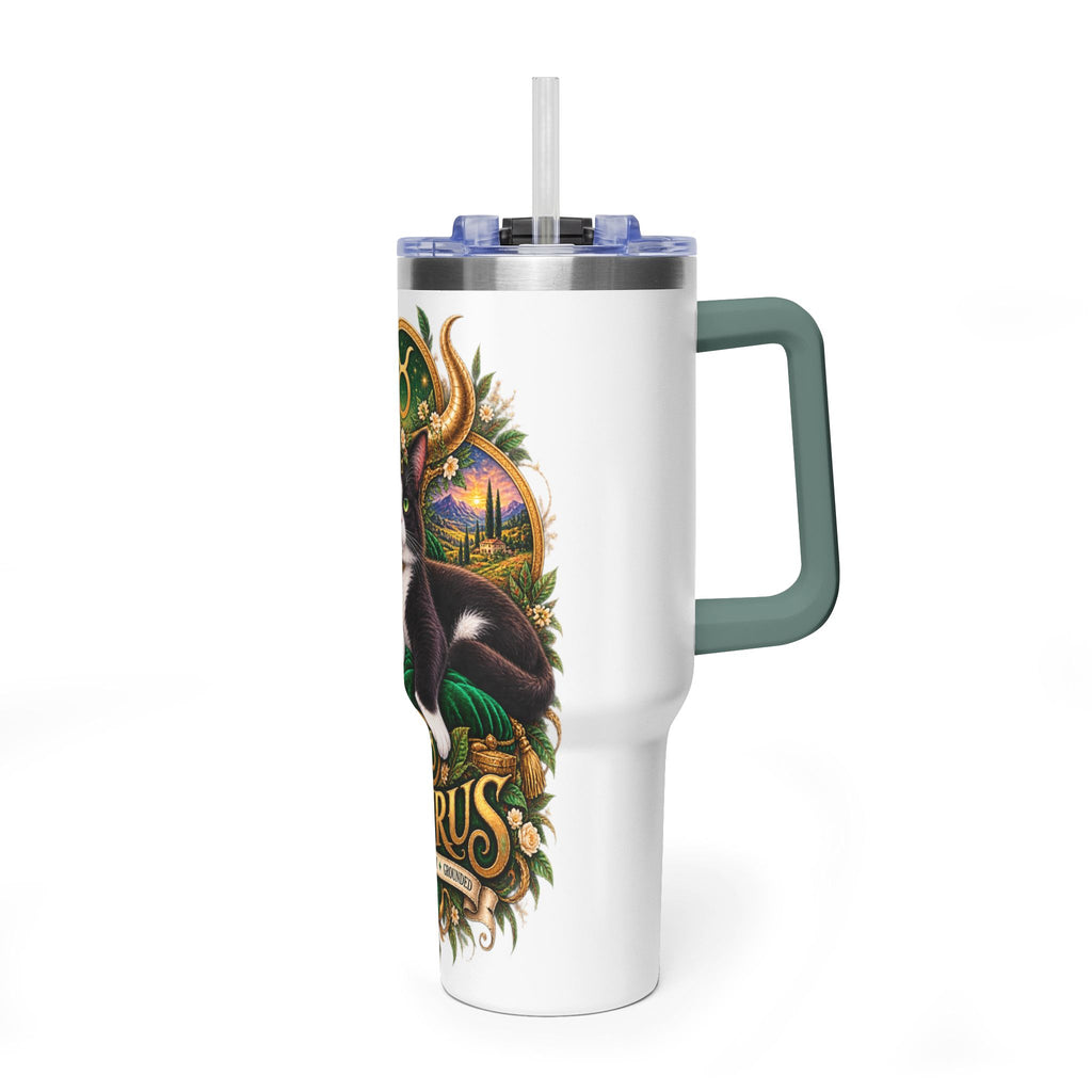 Taurus Tuxedo Cat 40oz Tumbler — Zodiac Stainless Steel Vacuum Travel Mug