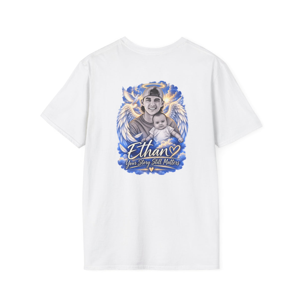 T-Shirt — "Justice for Ethan" " Your story still matters" Memorial Tee ( Angel Wing Edition)