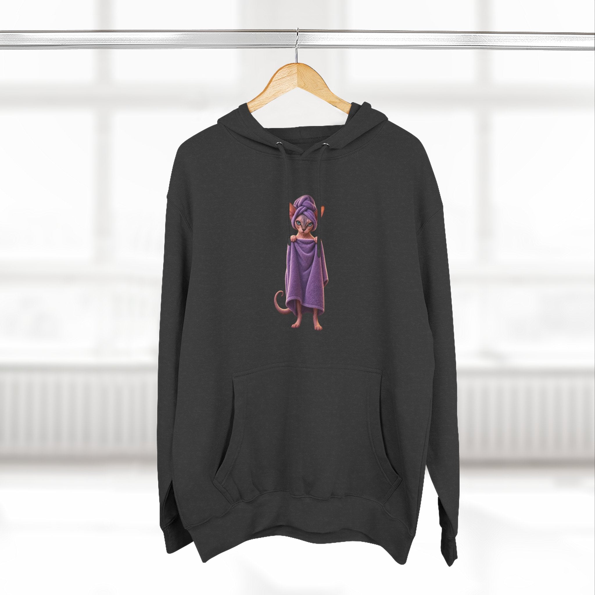 Funny Sphinx Cat fresh out of the shower hoodie