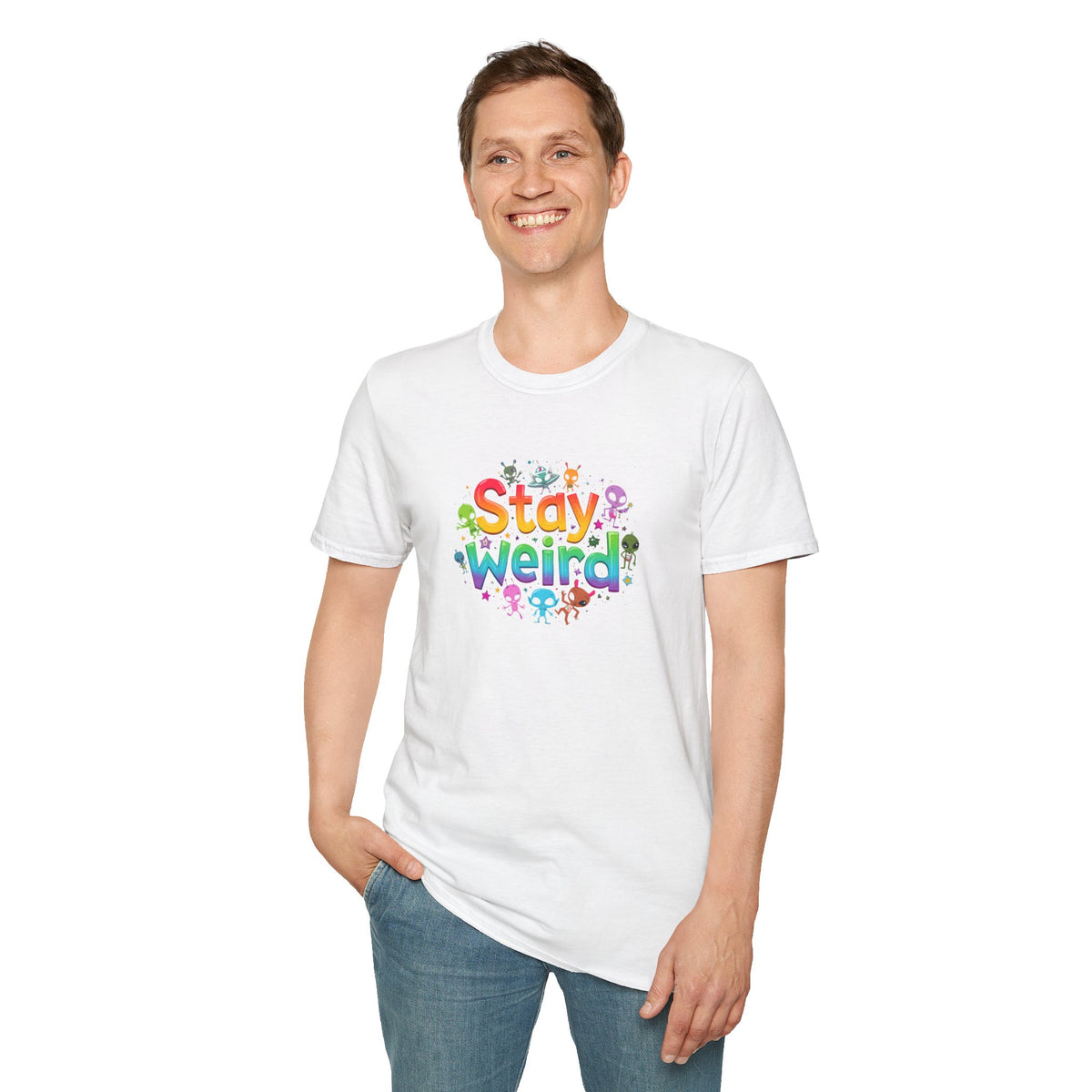 Stay Weird T-Shirt — Colorful Cute Alien Graphic Tee