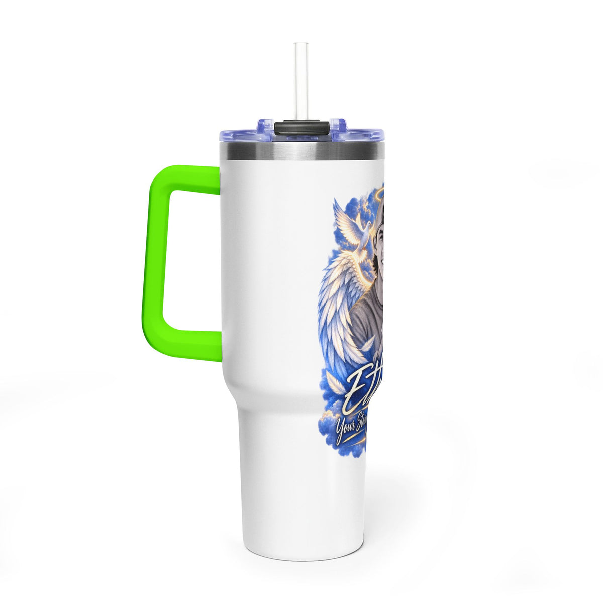 Memorial 40oz Tumbler — Personalized 'Ethan' Angel Wings Keepsake