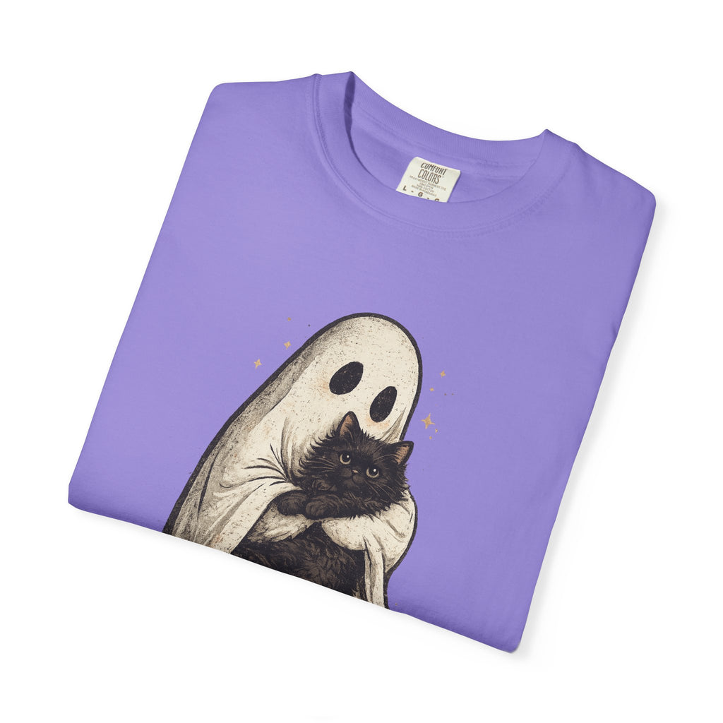 Ghost Hug T-Shirt — Cute Ghost Holding Cat Graphic Tee