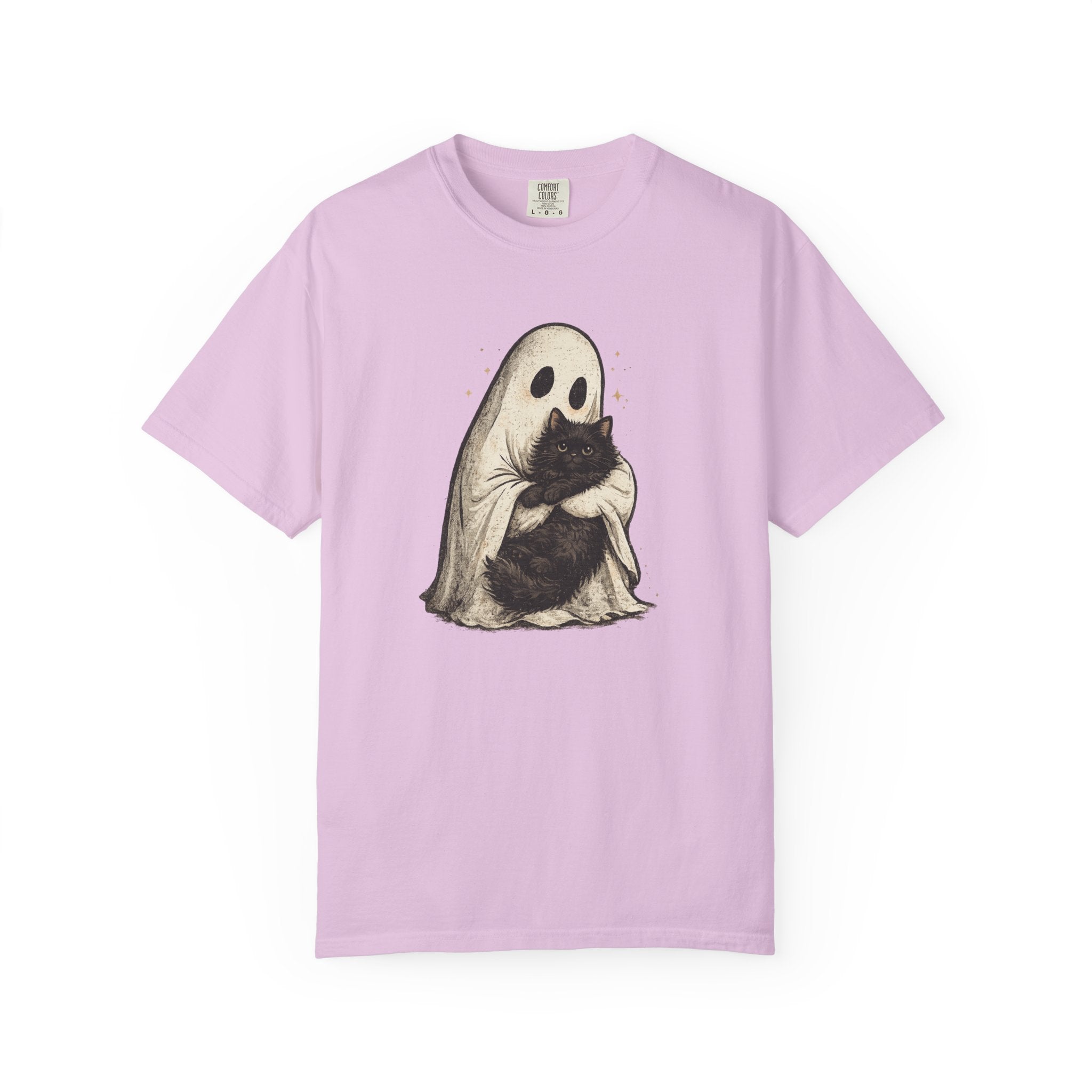 Ghost Hug T-Shirt — Cute Ghost Holding Cat Graphic Tee