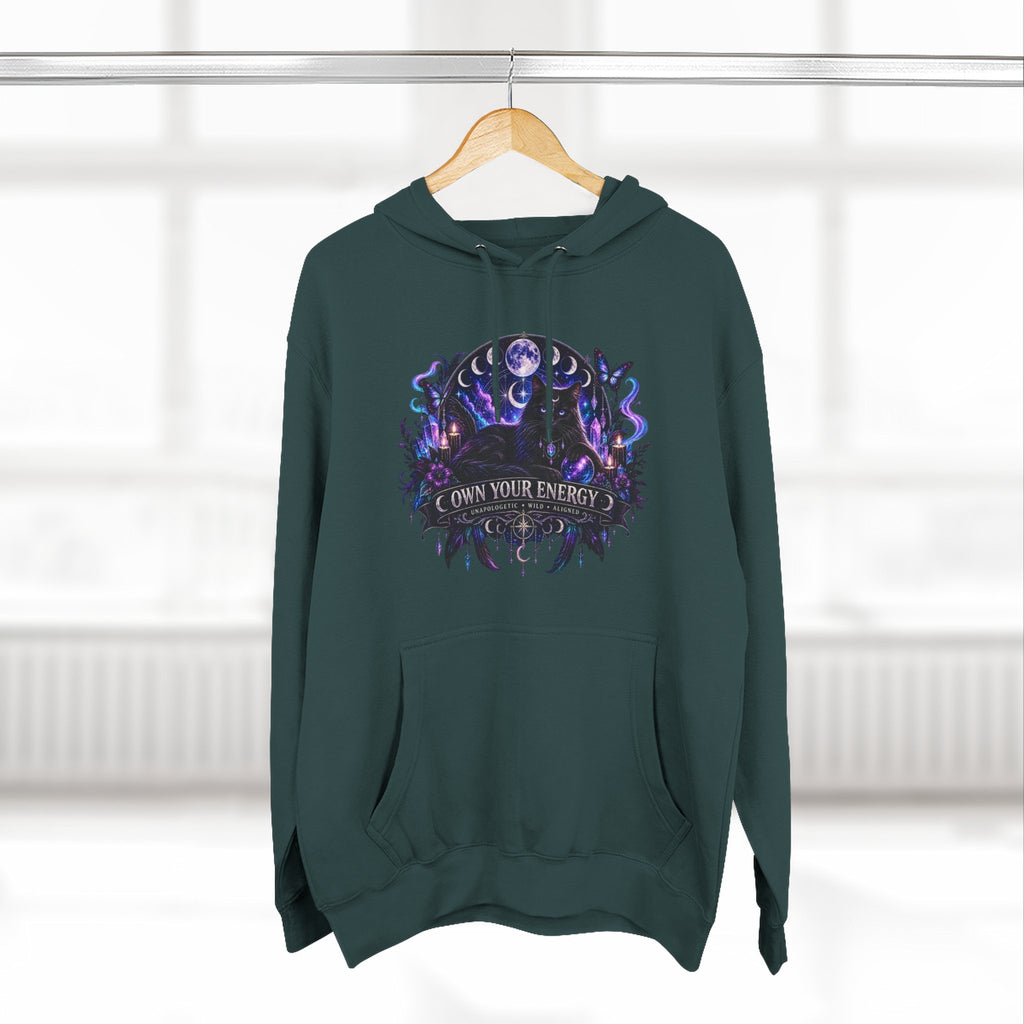 Mystical Black Cat Fleece Hoodie