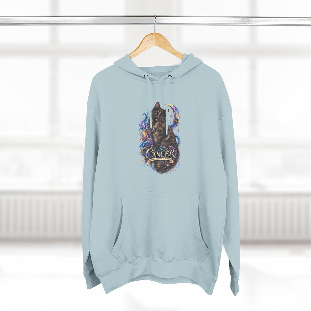Cancer Tortoiseshell Cat Zodiac Hoodie — Zodiac Cat Graphic Fleece Pullover