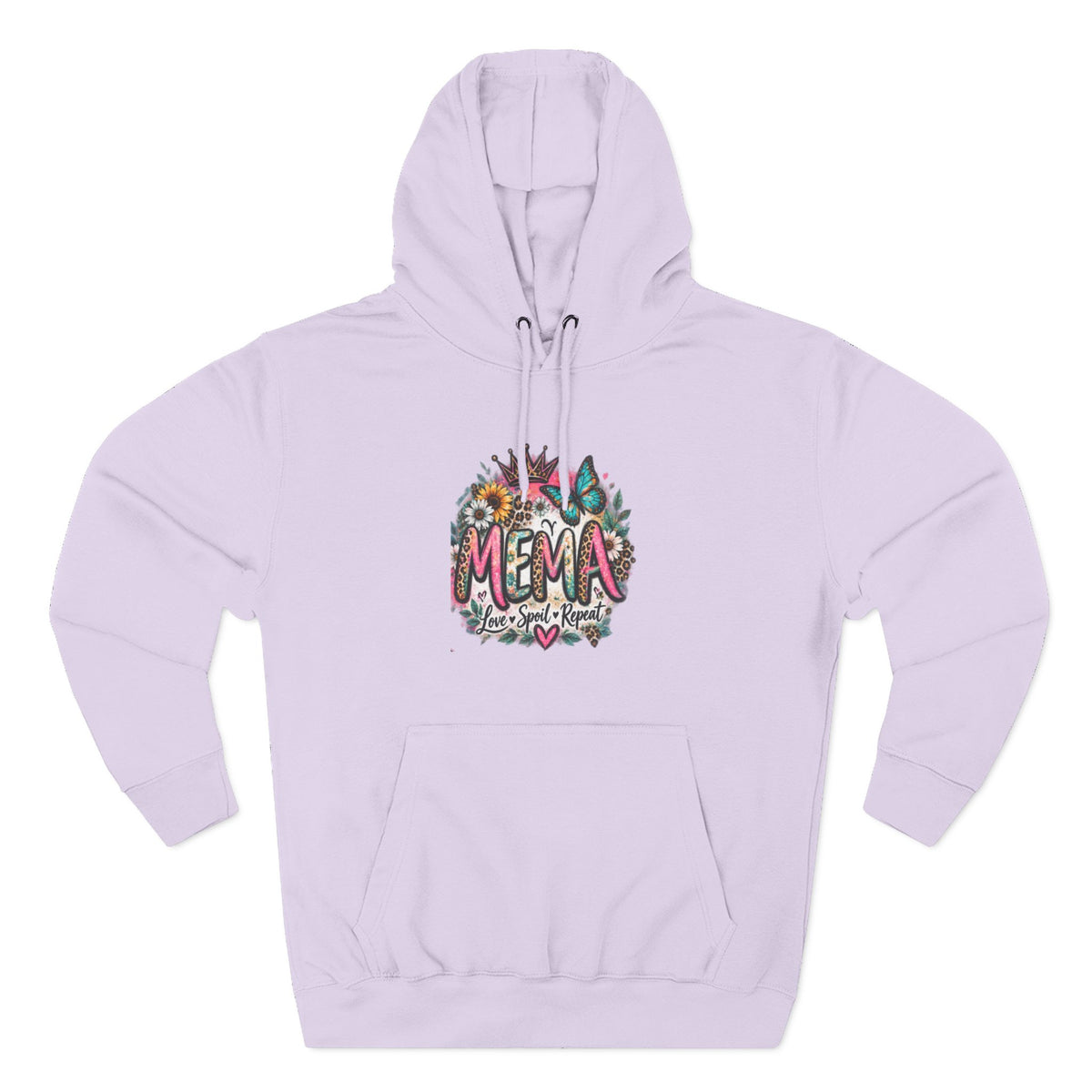 Mema Floral Hoodie — Cozy Fleece Pullover with Sunflower & Succulent Design