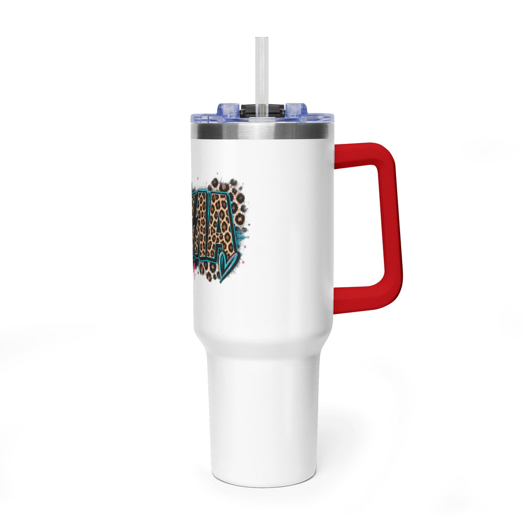40oz Vacuum Tumbler — Mema Leopard Print Floral Design
