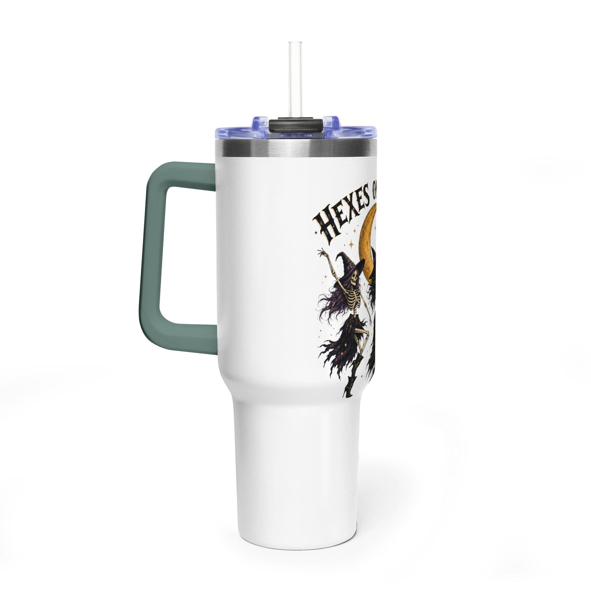 Hexes On My Exs 40oz Tumbler — Witch Moon Vacuum Insulated Travel Mug
