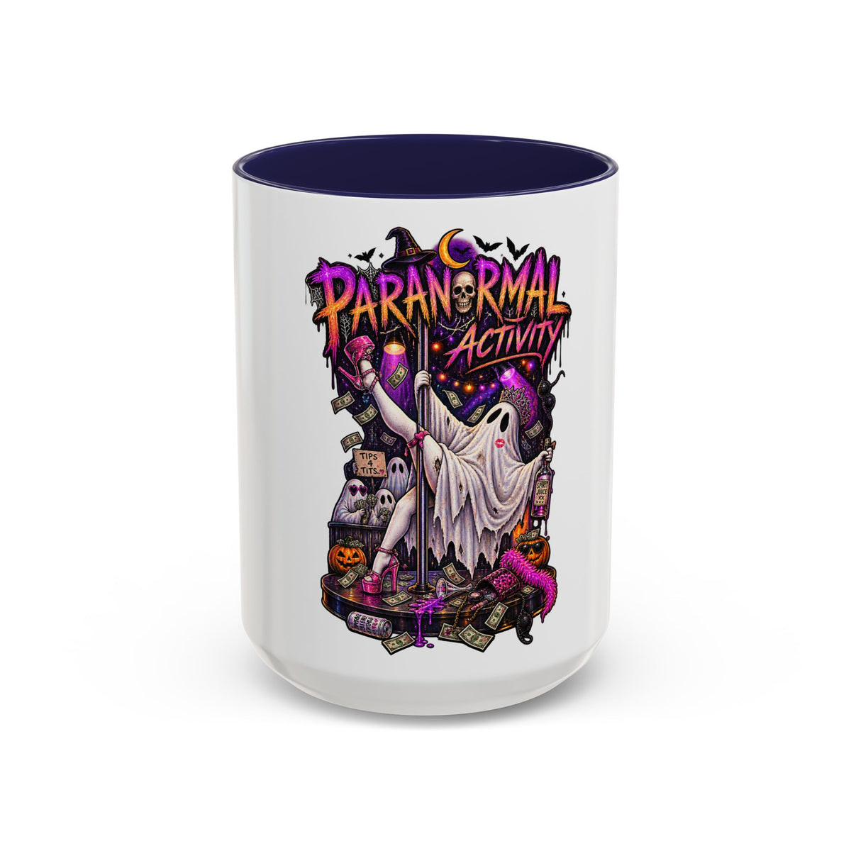 Coffee Mug — 'Paranormal Activity' Ghost Pole Dancing Halloween Accent Mug (11/15oz)