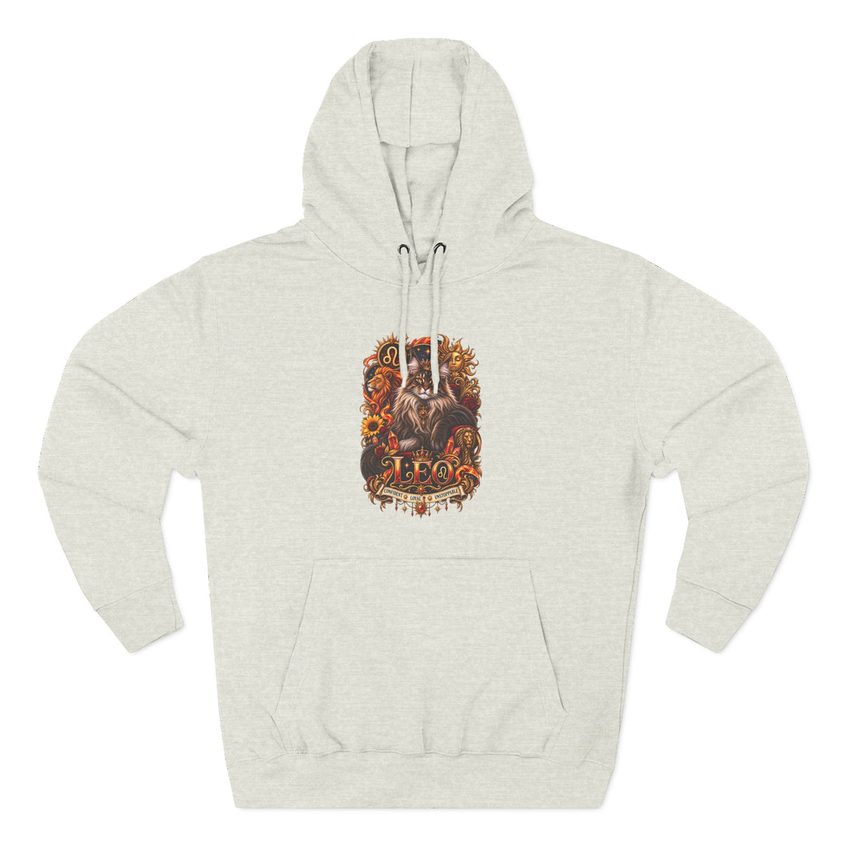 Leo Maine Coon Zodiac Hoodie — Mystical Celestial Cat Astrology Design
