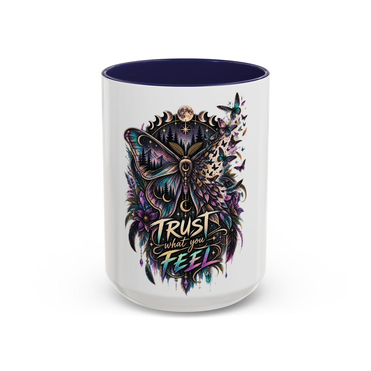 Trust What You Feel Moth Coffee Mug – Inspirational 11/15oz Accent Mug