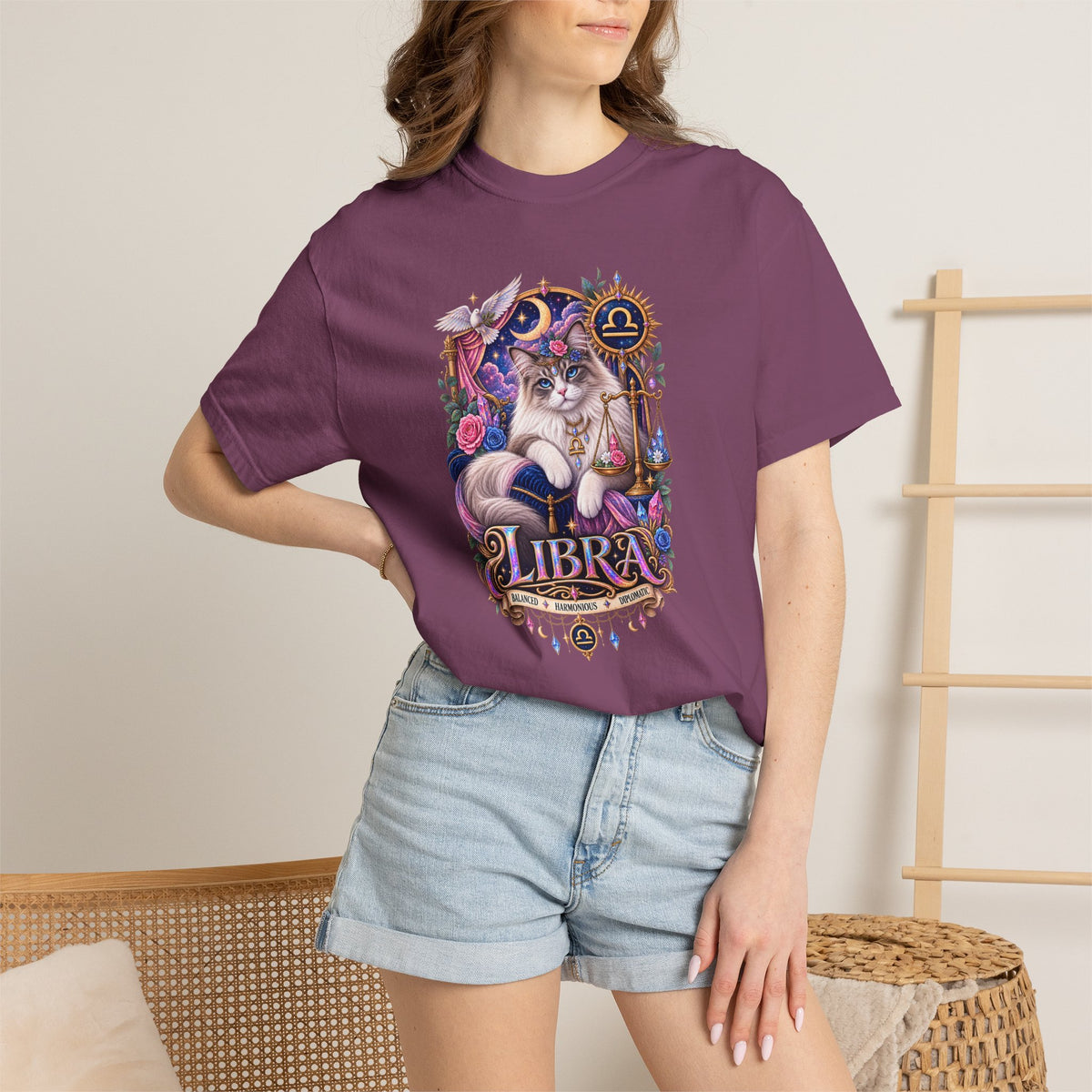 Libra Zodiac T-Shirt — Persian Celestial Scale Astrology Tee
