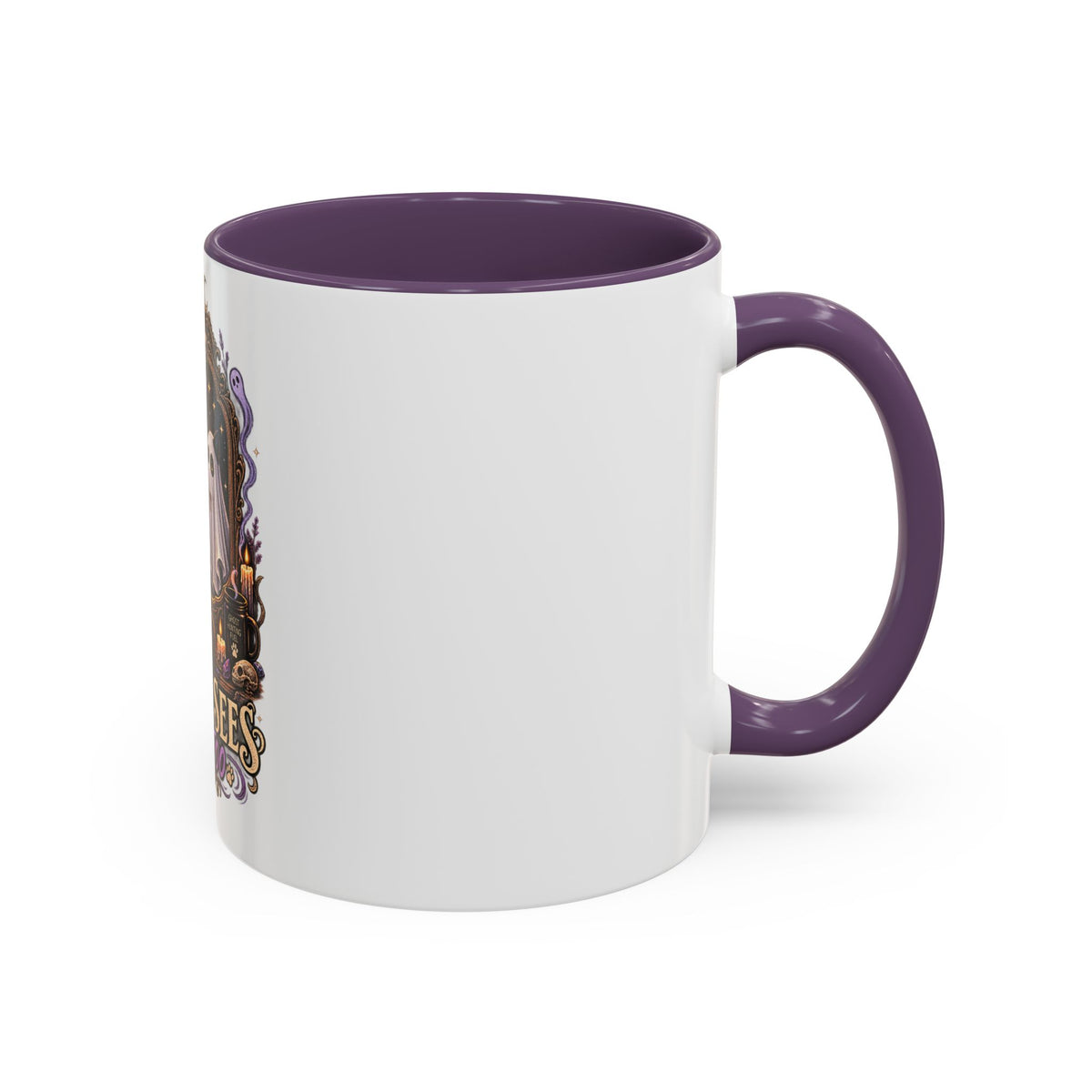 My Cat Sees Them Too Accent Coffee Mug – Halloween Cat & Ghost 11/15oz