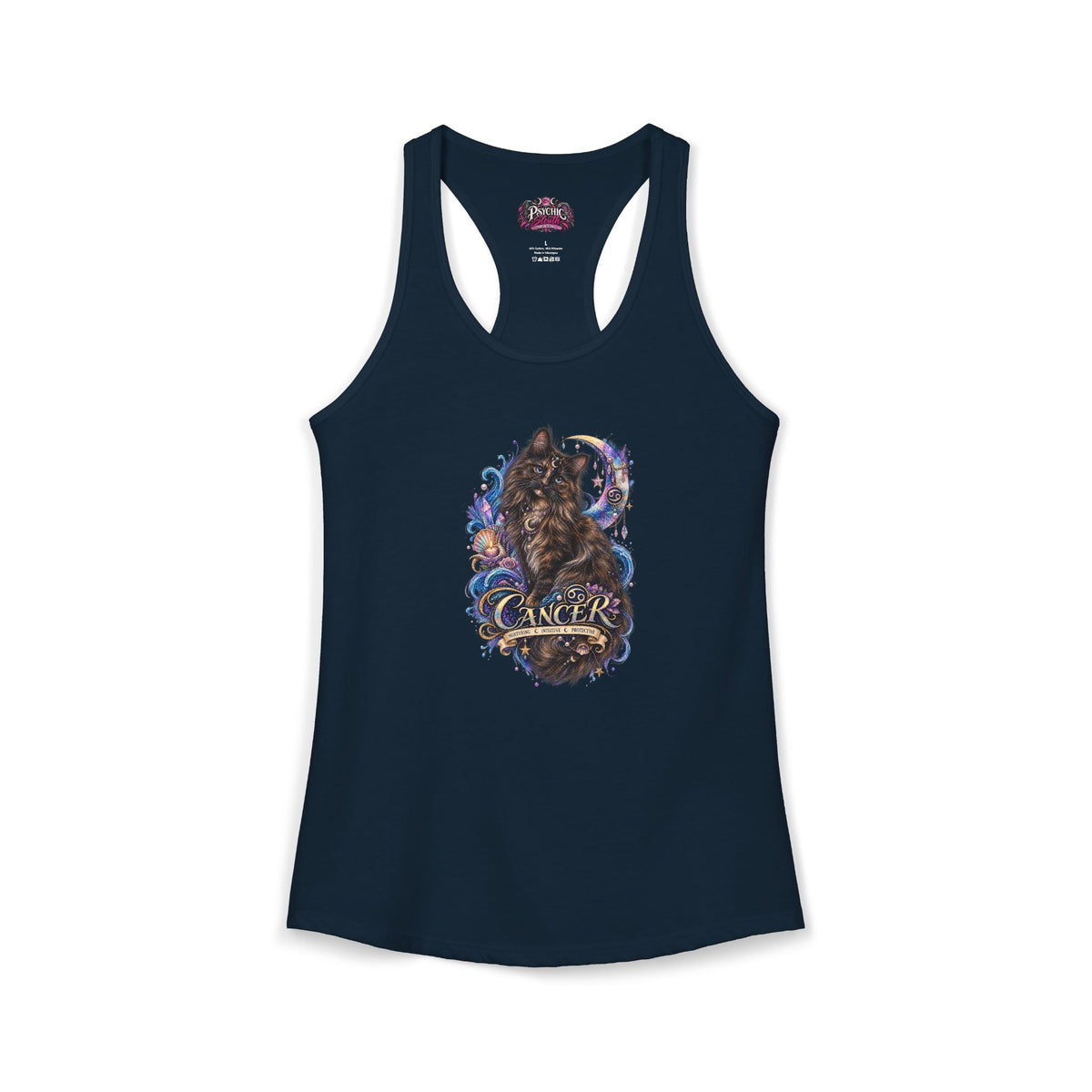 Cancer Zodiac Tortoiseshell Cat  Tank- Celestial Astrology Cat Lover Tank