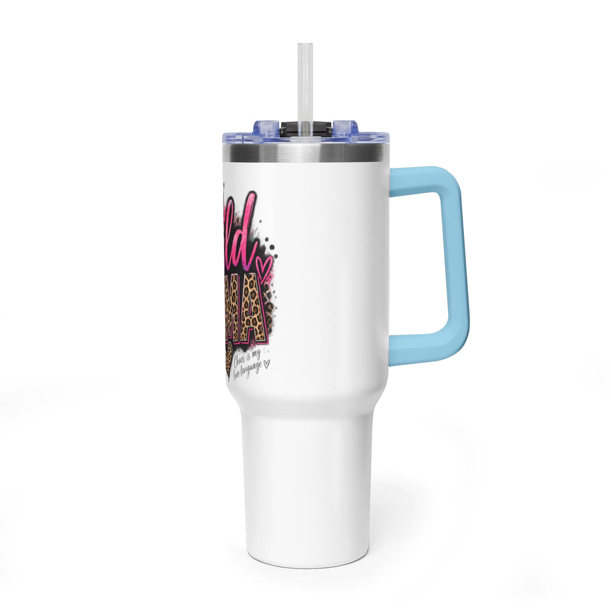 40oz Tumbler - "Wild Mom" Leopard Print Thermal Travel Cup