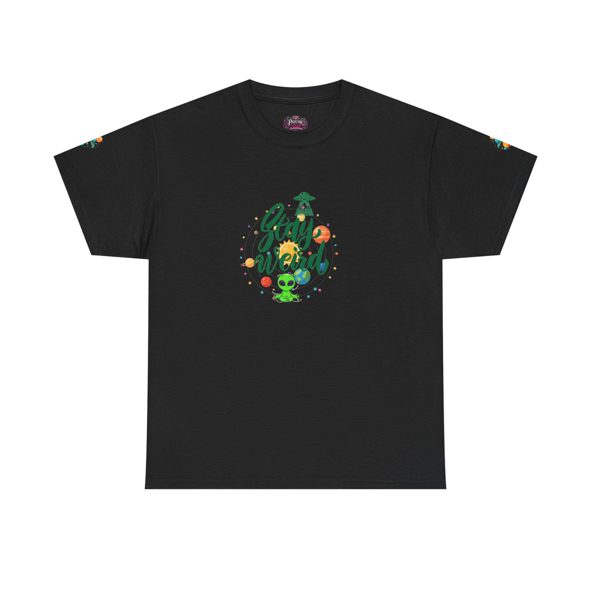 T-Shirt - 'Stay Weird' Cute Alien Space Graphic Tee (Playful, Casual Gift)