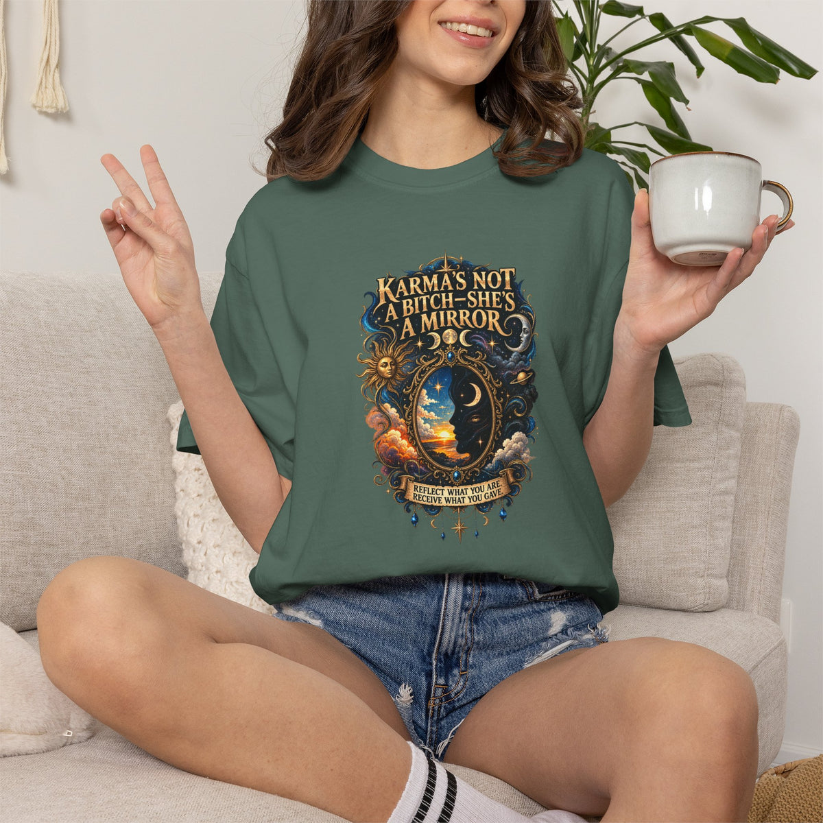 Karma's not a Bitch she's a Mirror- Mystic Tarot Graphic Tee