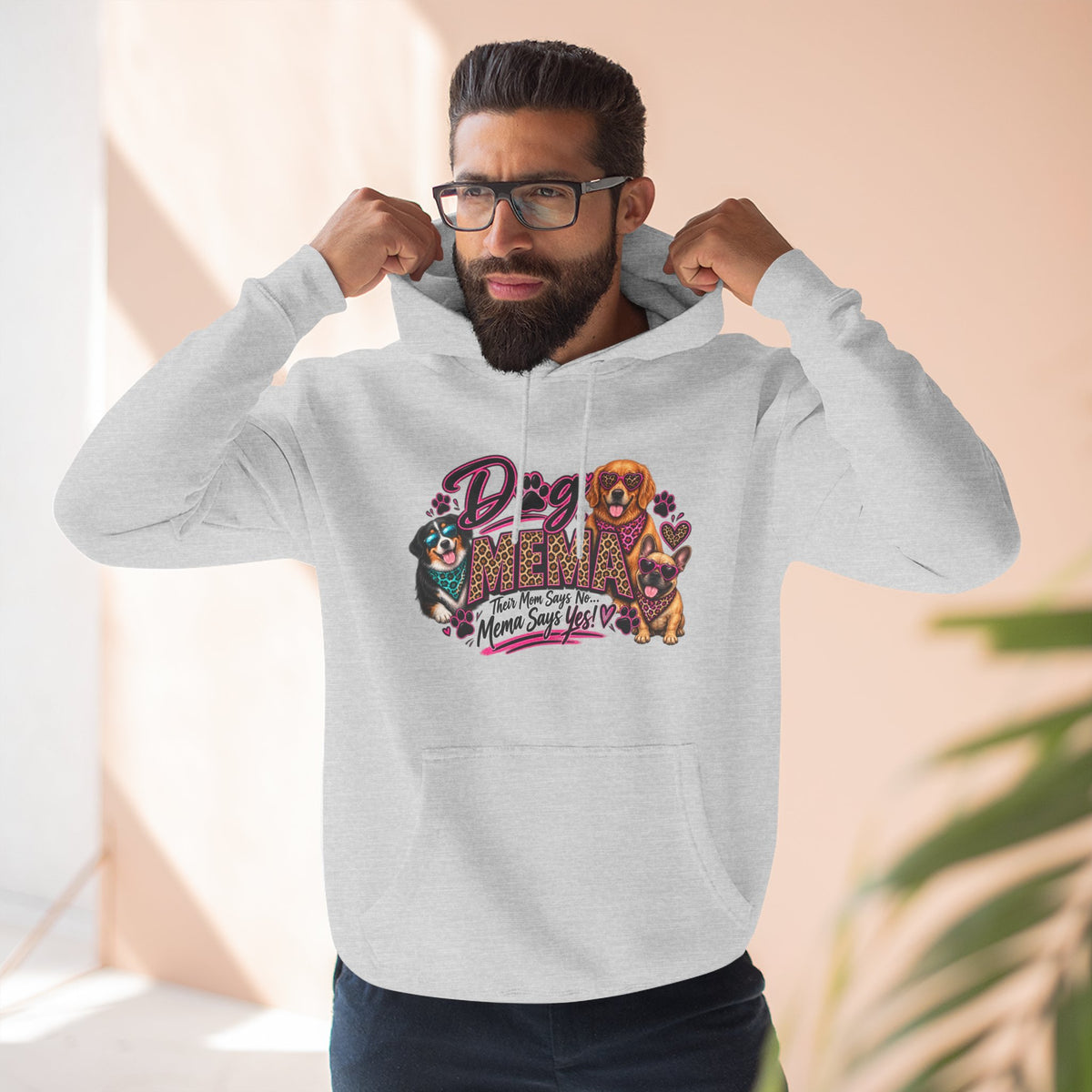 Dog Mema Hoodie — Cute Paw Print Graphic Pullover for Grandma Dog lovers