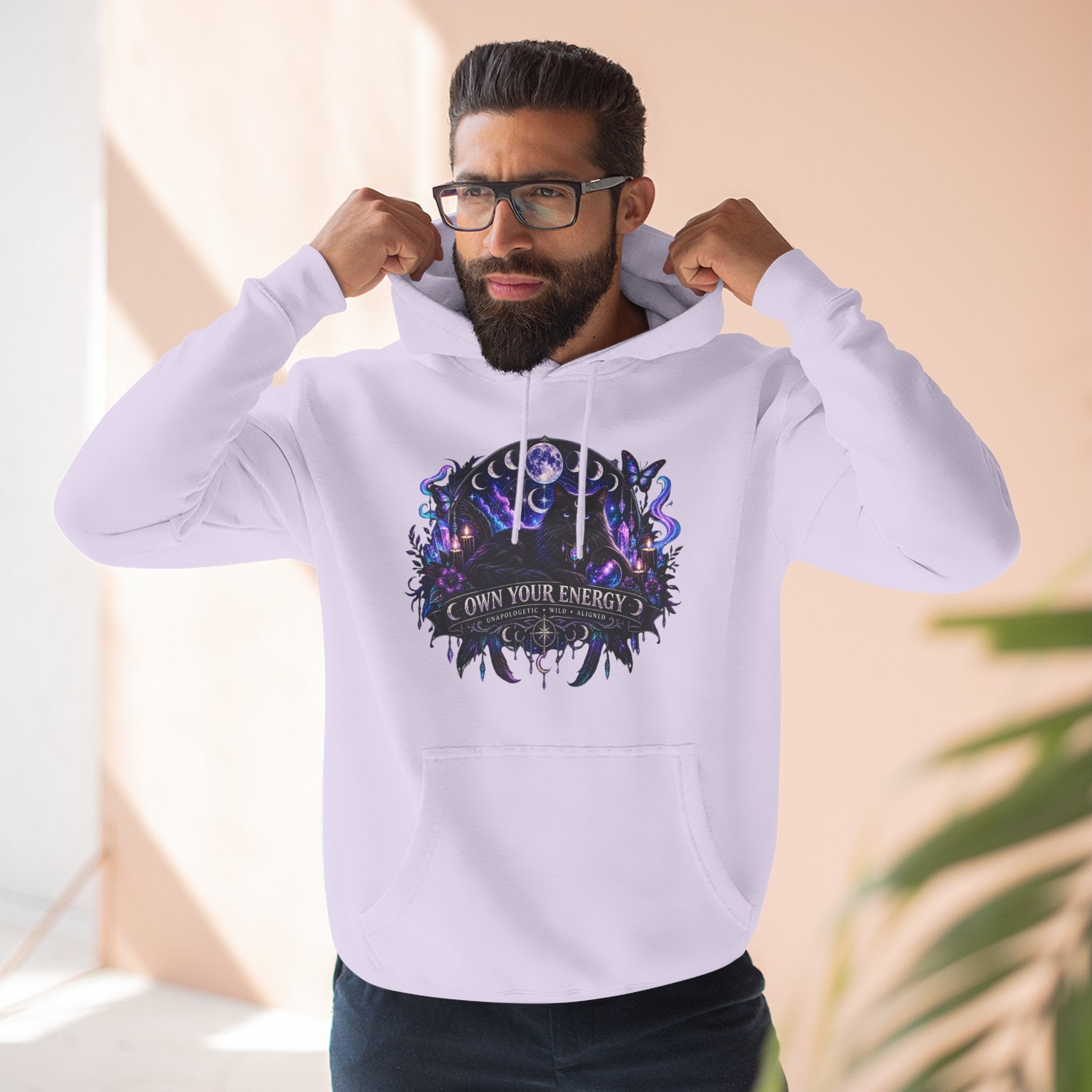 Mystical Black Cat Fleece Hoodie