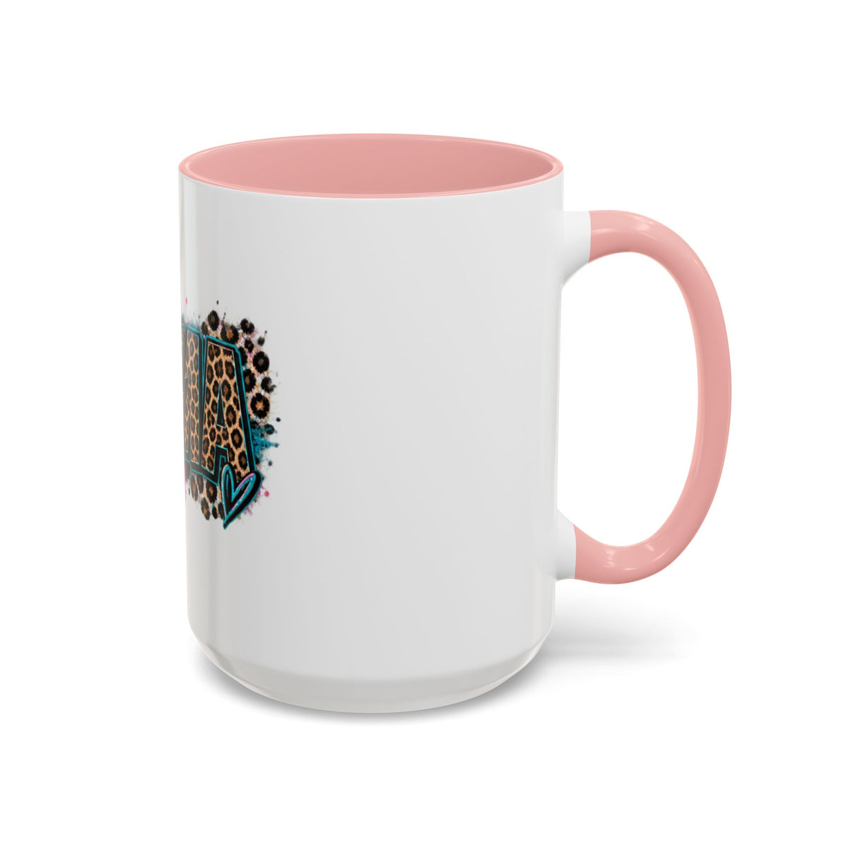Leopard Print 'Mema' Accent Coffee Mug — Bold Animal Print Ceramic Mug- Mema Gift