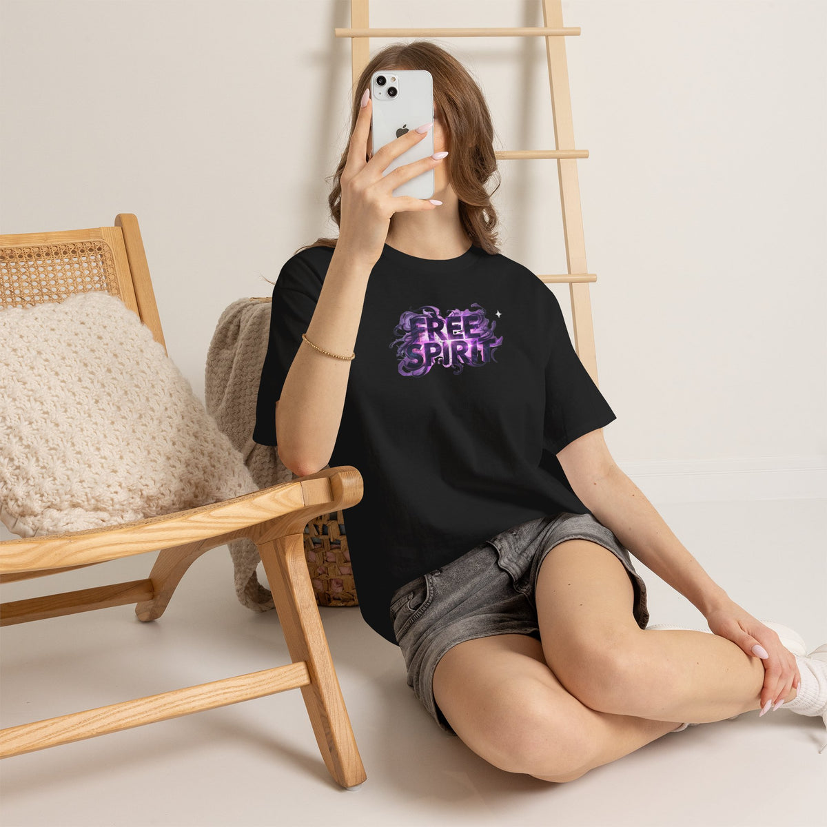Free Spirit Tee — Purple Galaxy Wings Graphic T-Shirt
