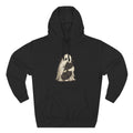 Ghost Hugging Black Cat Fleece Hoodie — Cute Ghost Hugging Black Cat Cozy Pullover