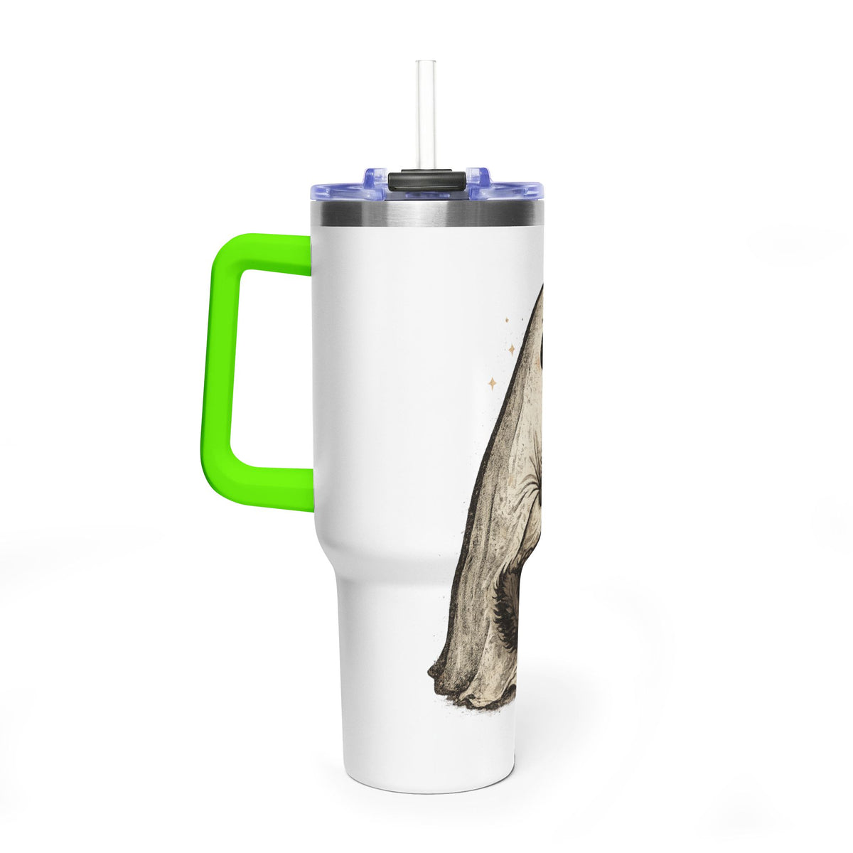 40oz Tumbler — Cute Ghost Hugging Black Cat Thermal Cup
