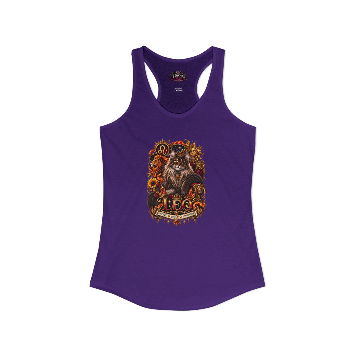 Leo Maine Coon Cat Zodiac Tank- Celestial Astrology Cat Lover Tank