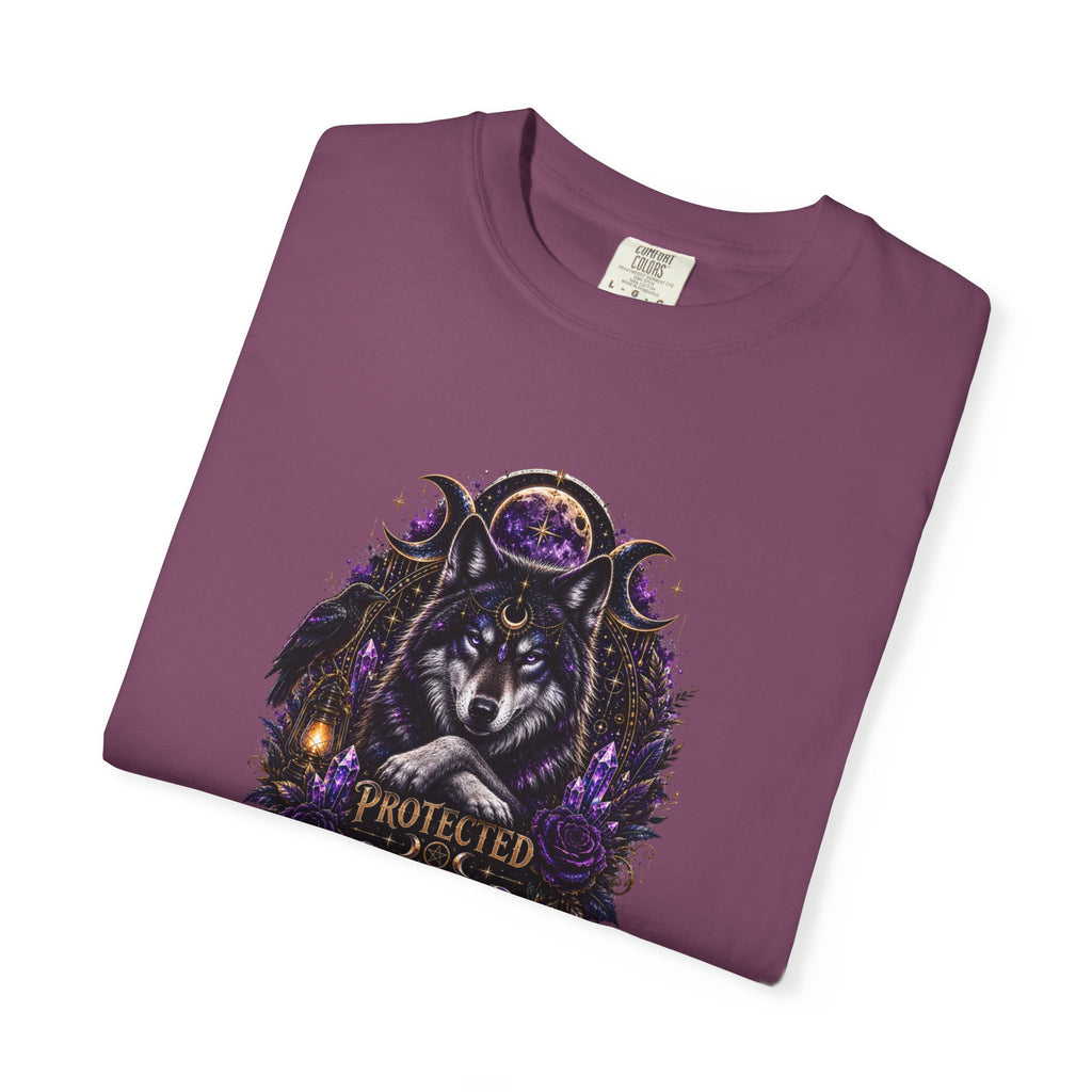 Protector Wolf T-Shirt — "Protected, Guided, Unfuckwithable" Spiritual Graphic Tee