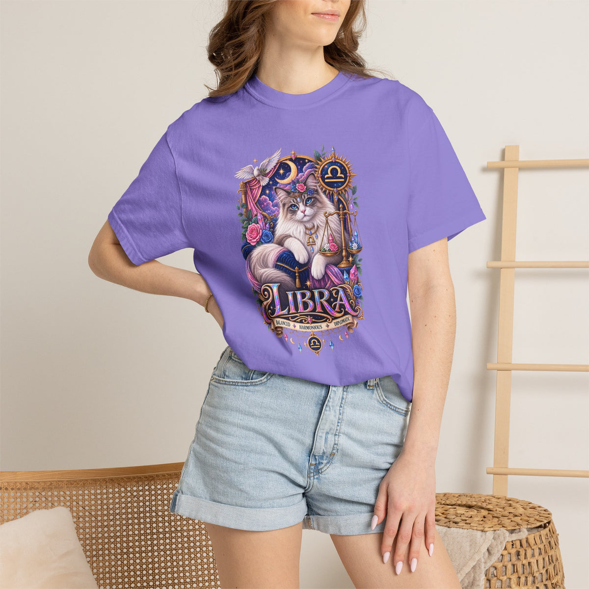 Libra Zodiac T-Shirt — Persian Celestial Scale Astrology Tee