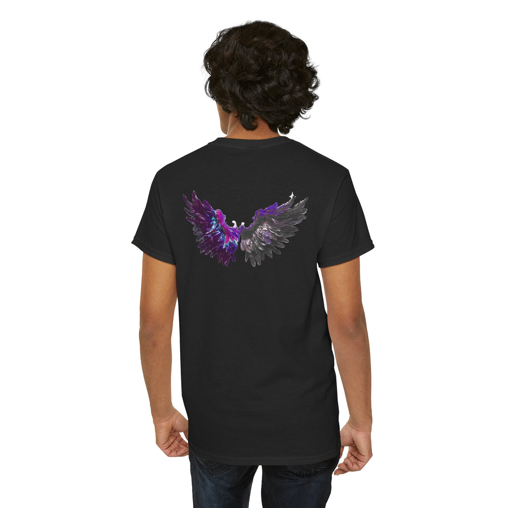 Free Spirit Tee — Purple Galaxy Wings Graphic T-Shirt