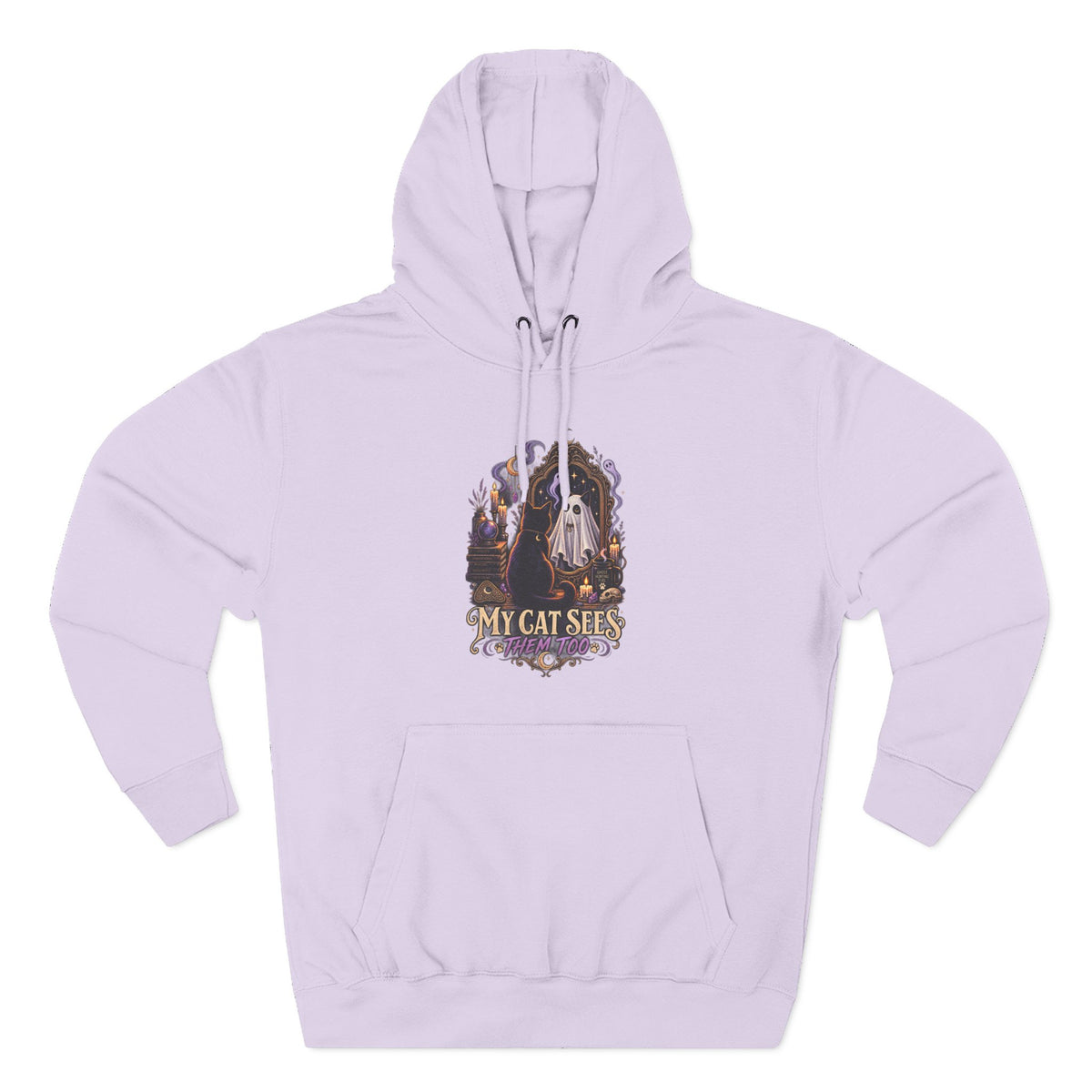 My Cat Sees Them Too- Black Cat Ghost Hoodie