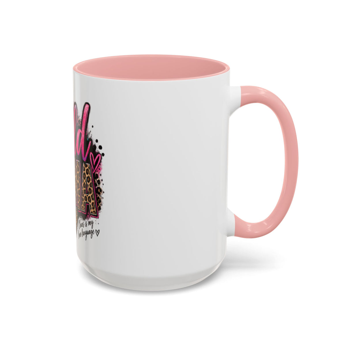 Wild Mama Leopard Accent Coffee Mug – Fun Mom Gift, Pink Crown Graphic (11/15 oz)