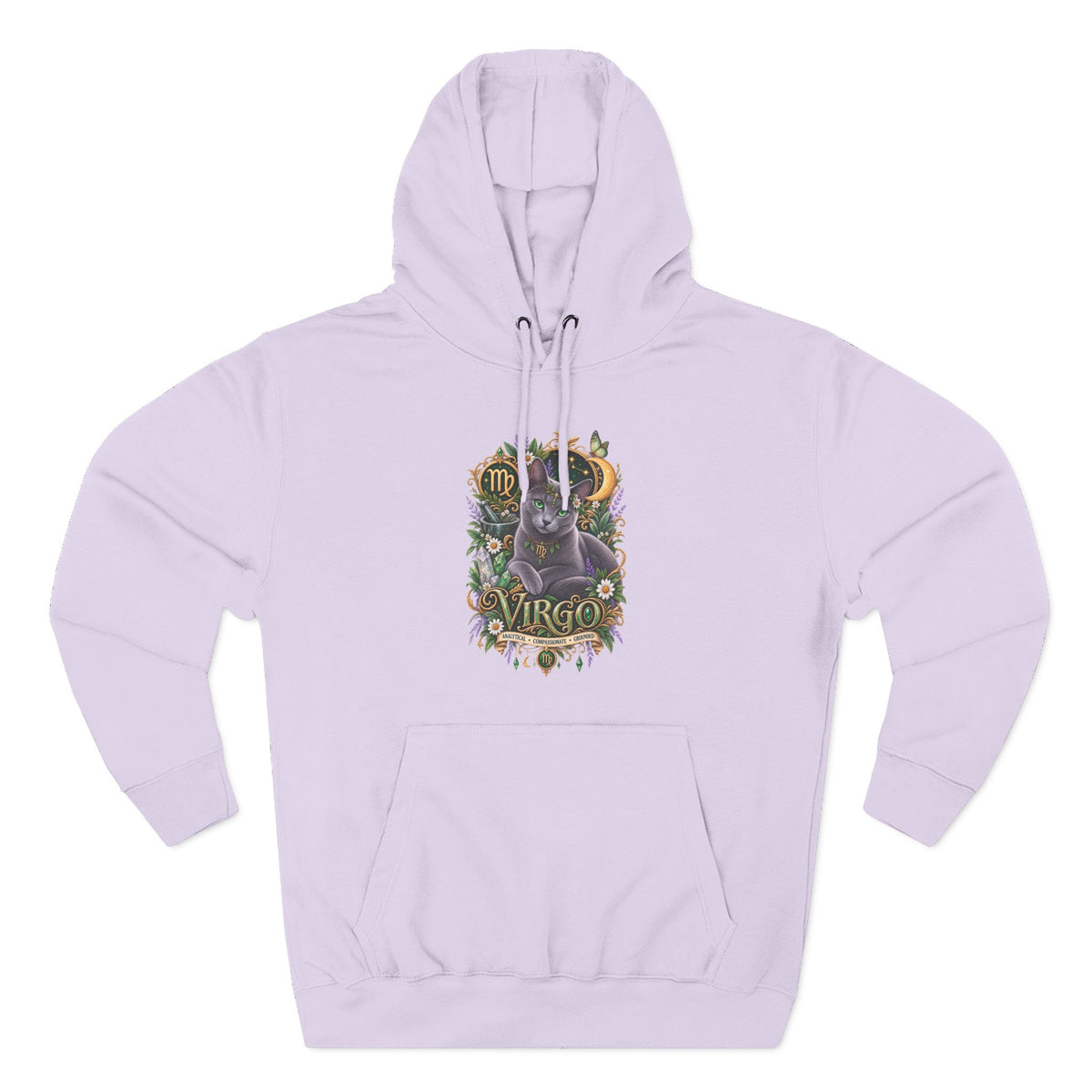 Virgo Russian Blue Cat Zodiac Hoodie — Astrological Virgo Horoscope Pullover