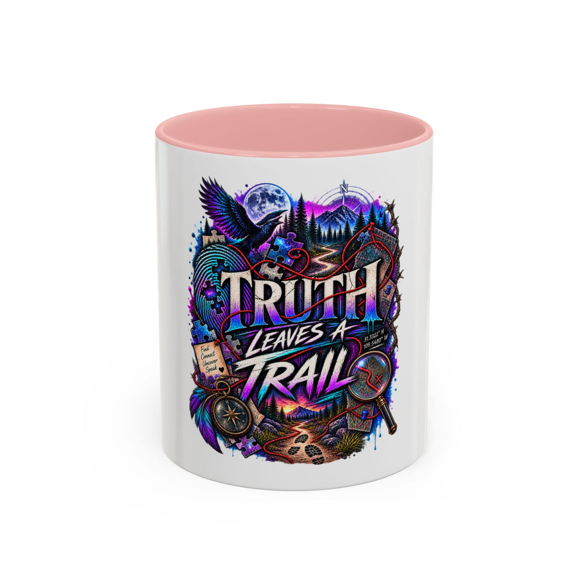 Truth Leaves a Trail Coffee Mug — Mystery Detective Noir Design (11/15 oz)