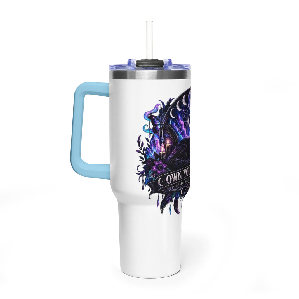 40oz Witchy Cat Thermal Tumbler – 'Own Your Energy' Insulated Travel Mug