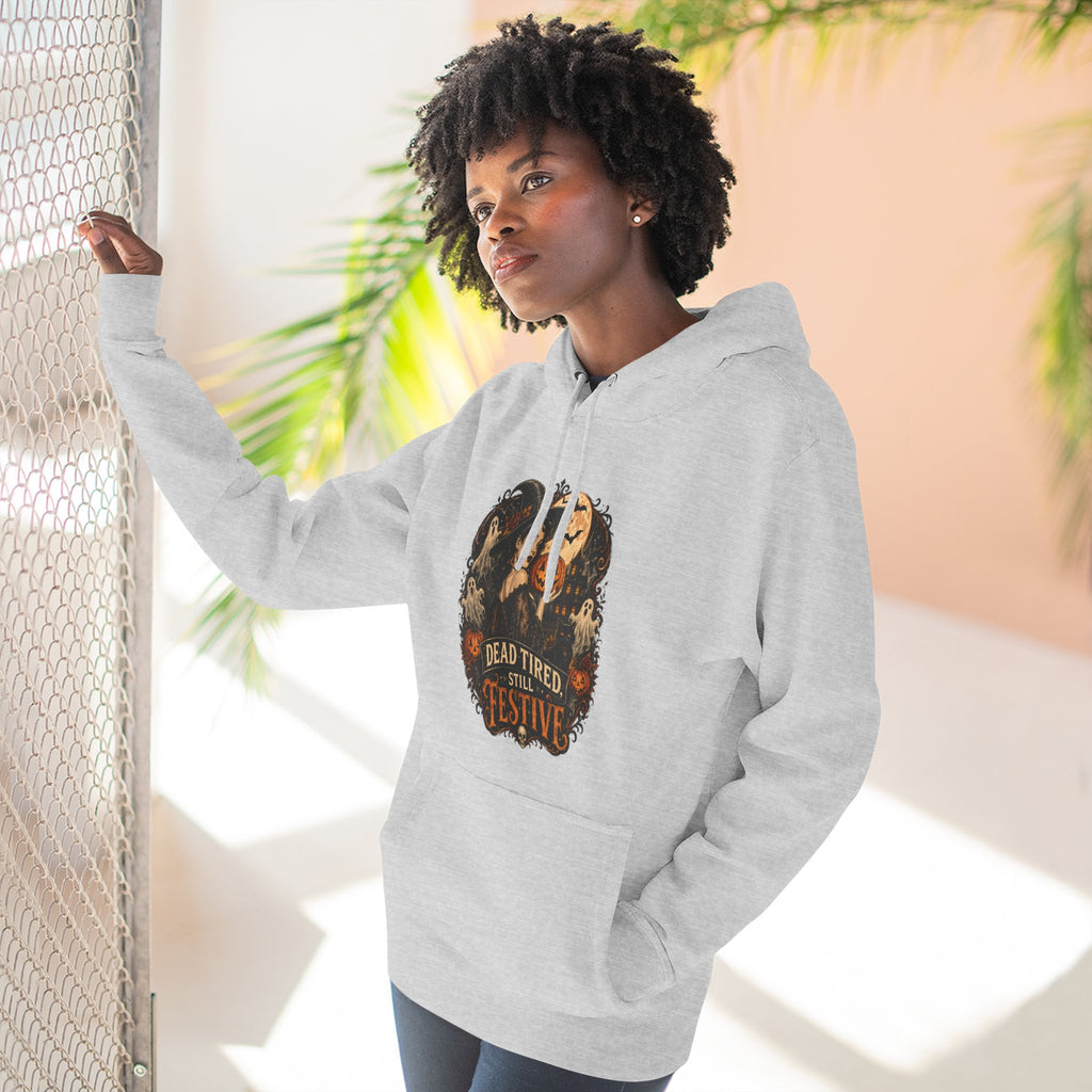 Dead Tired but Festive Hoodie — Funny Halloween Pullover