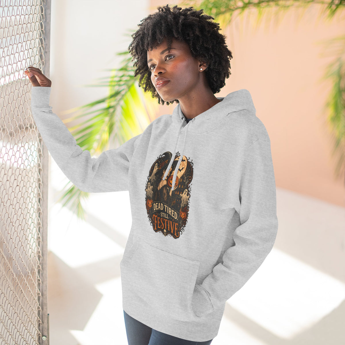 Dead Tired but Festive Hoodie — Funny Halloween Pullover