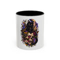 Black Cat & Skull Floral Accent Coffee Mug — Gothic Halloween Coffee Cup (11/15oz)