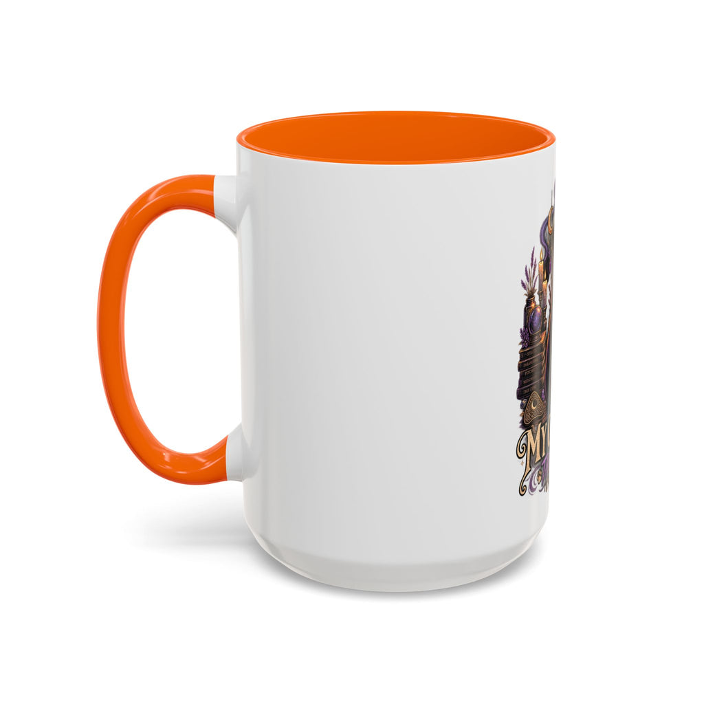 My Cat Sees Them Too Accent Coffee Mug – Halloween Cat & Ghost 11/15oz