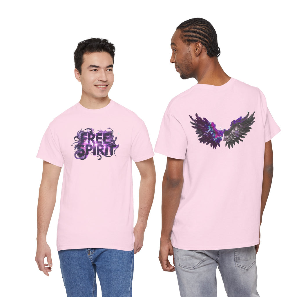 Free Spirit Tee — Purple Galaxy Wings Graphic T-Shirt