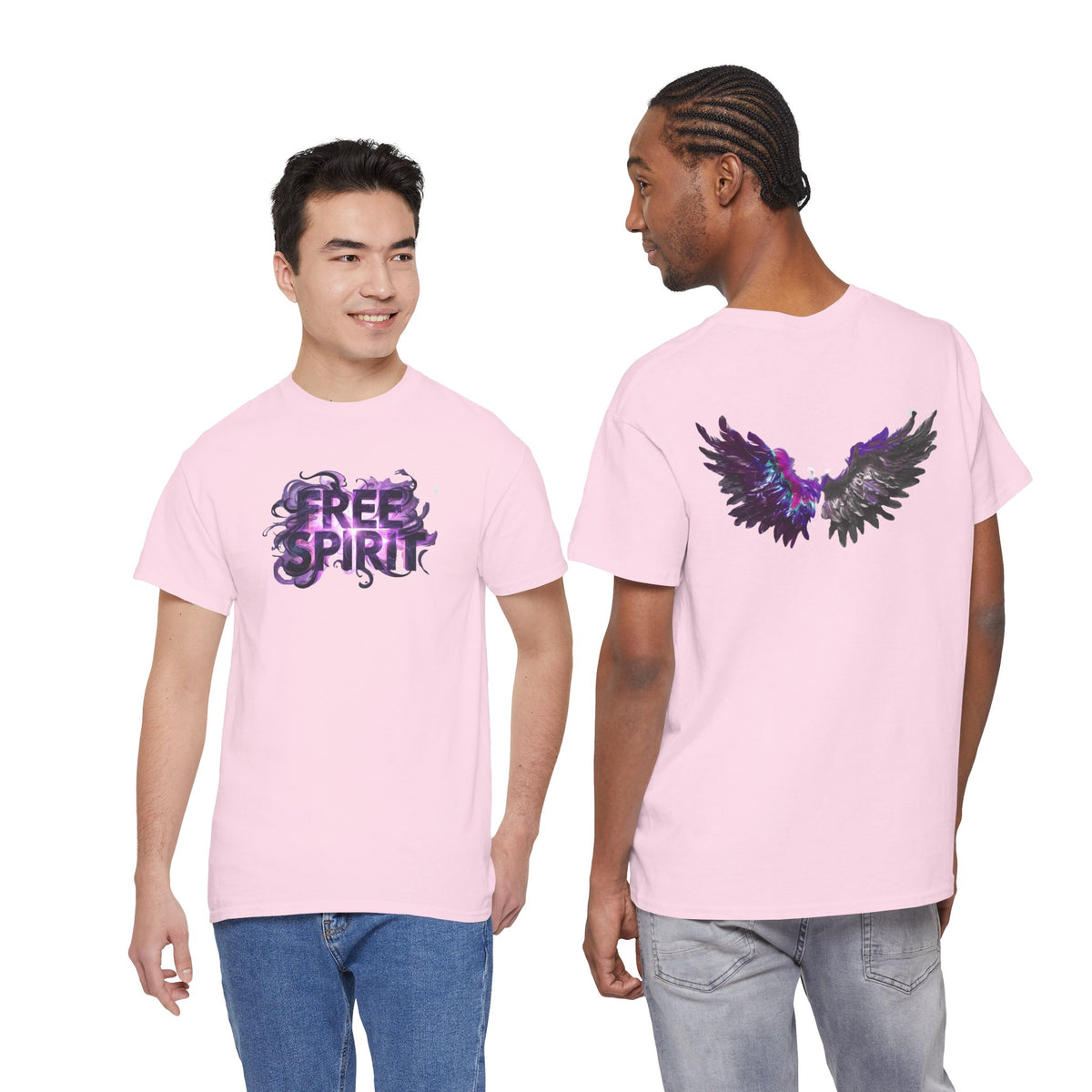 Free Spirit Tee — Purple Galaxy Wings Graphic T-Shirt
