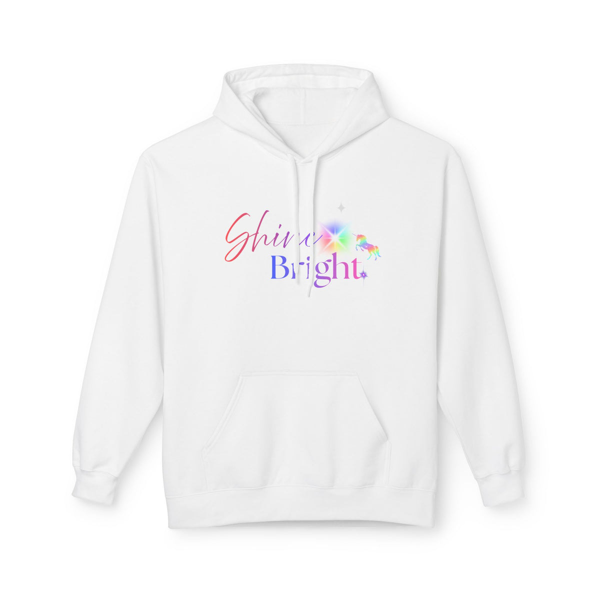 Shine Bright Pastel Hoodie — Inspirational Rainbow Graphic Hoodie