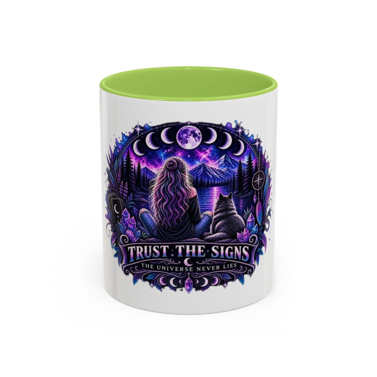 Mystic Moon Coffee Mug — "Trust the Signs" Night Sky Design