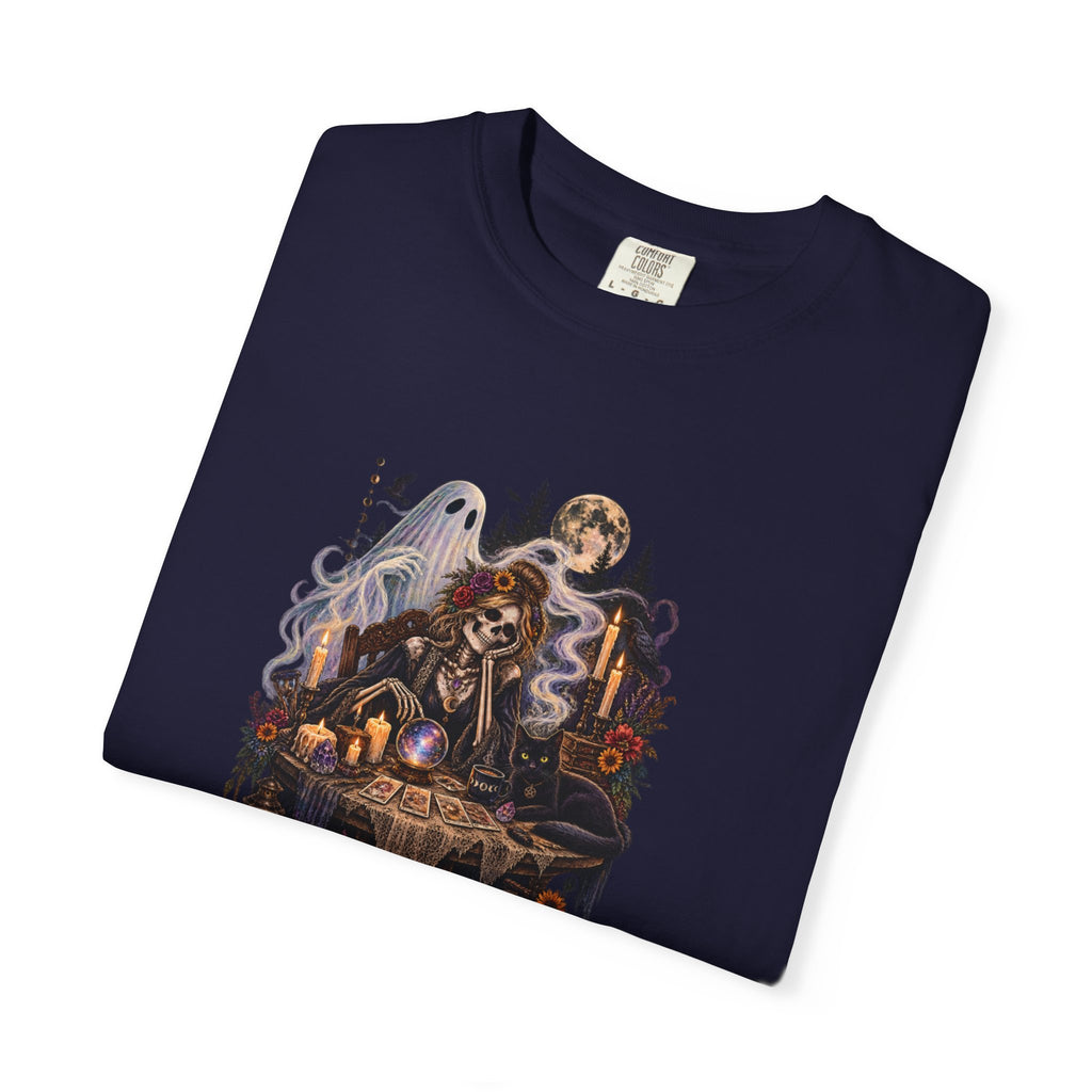 Tarot Seance Skeleton, Black Cat & Ghost Graphic Tee