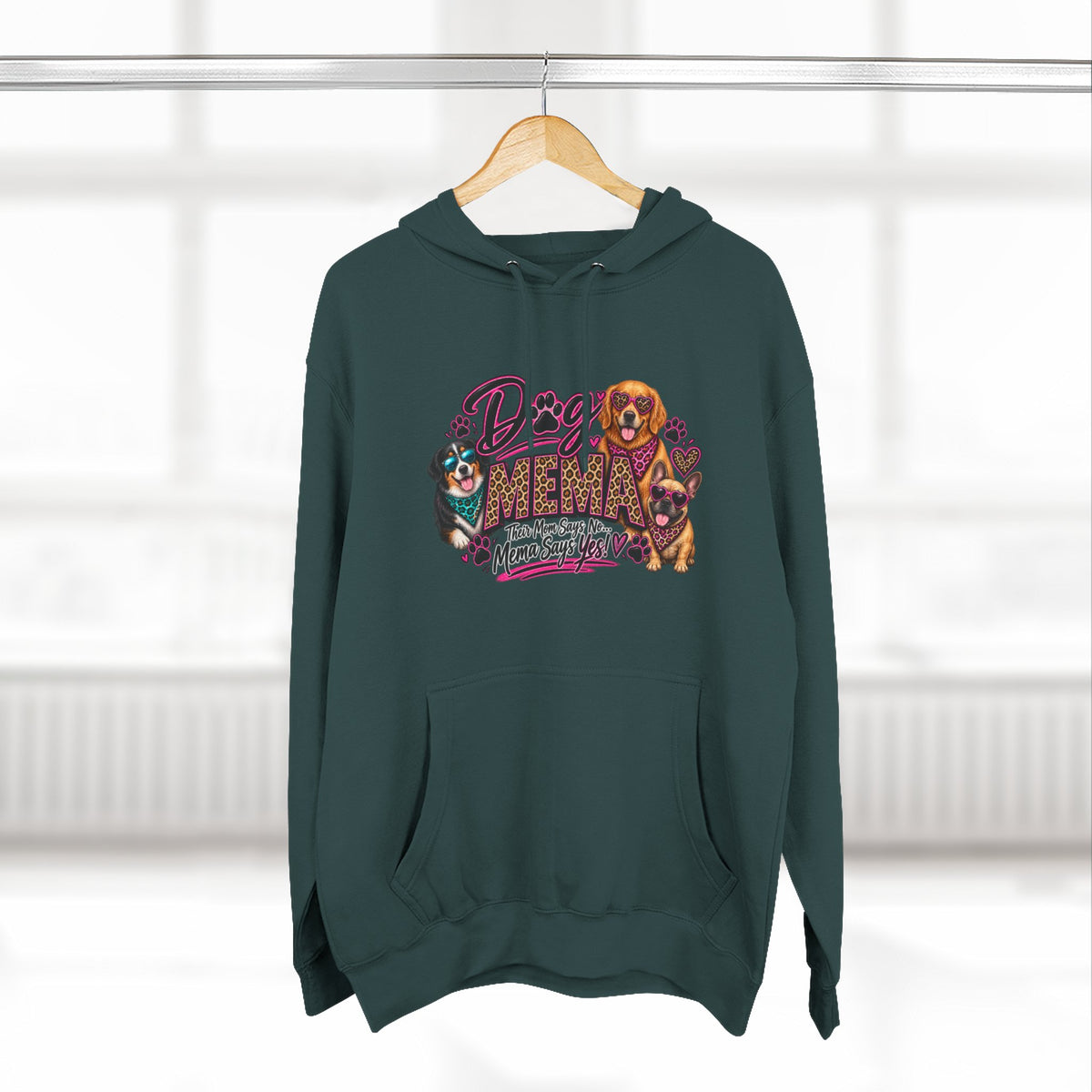 Dog Mema Hoodie — Cute Paw Print Graphic Pullover for Grandma Dog lovers