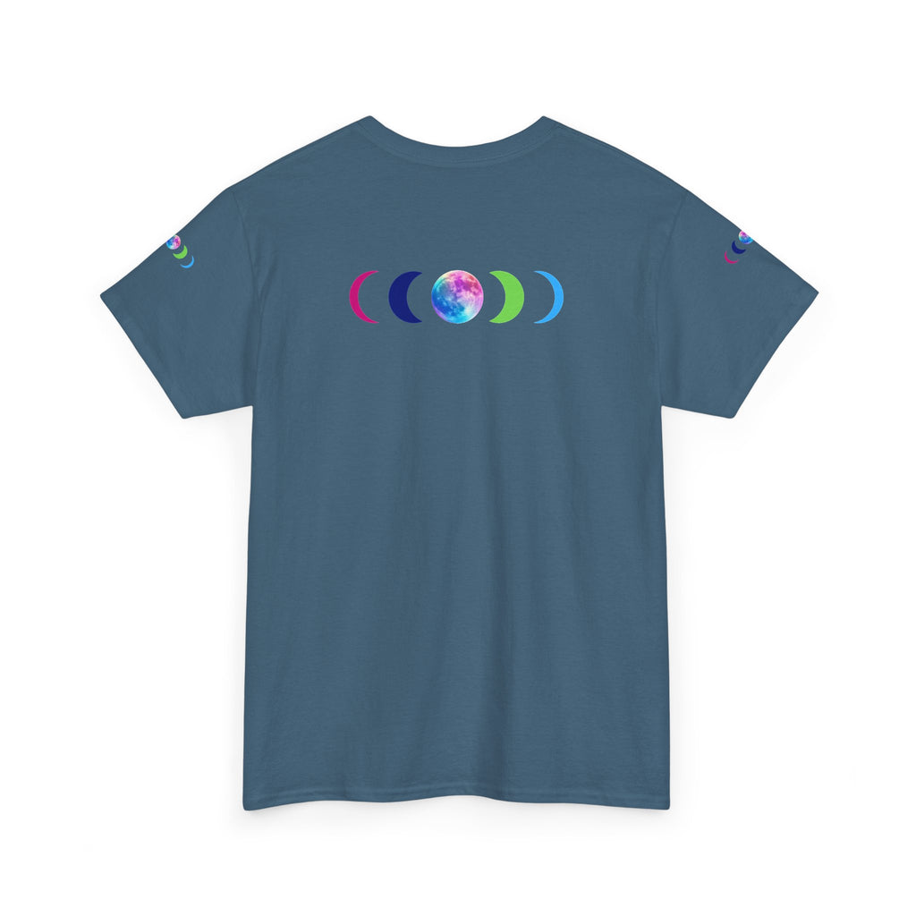 Wolf Moon T‑Shirt — Rainbow Celestial Wolf Graphic Tee